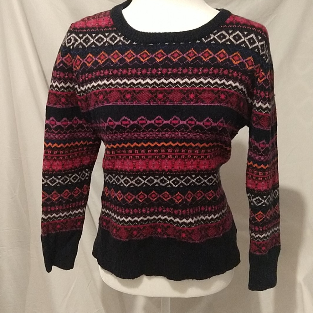 Loft nordic fair isle sweater cropped